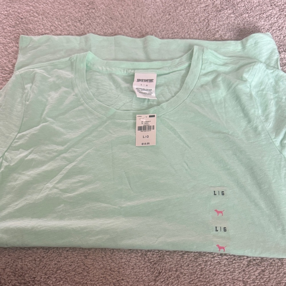 PINK Victoria's Secret Mint Green Short Sleeve Tee